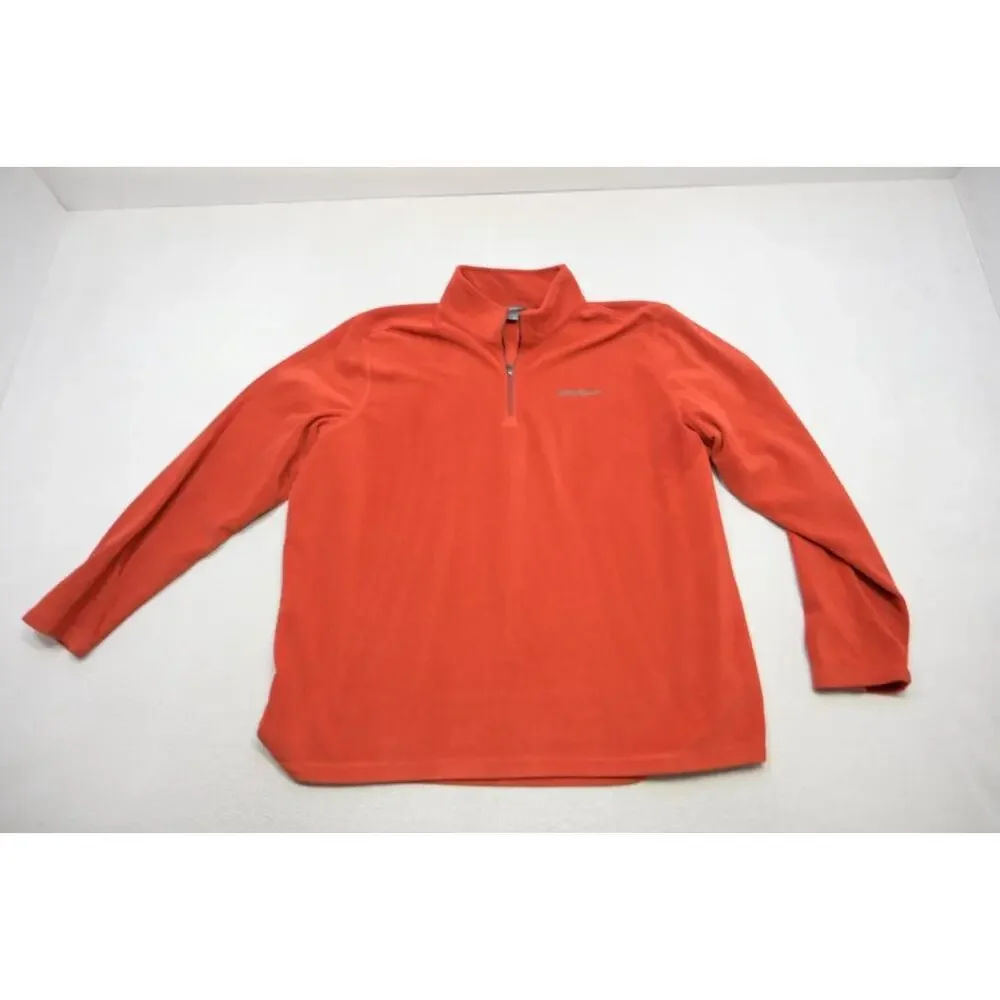 Eddie Bauer Camp Sweater 1/4 Zip Fleece Pullover‎ Orange Mens Size 2XL XXL - Picture 5 of 10